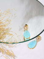 Blue Druzy Quartz Earrings- Ruby Raang | Grab2Buy