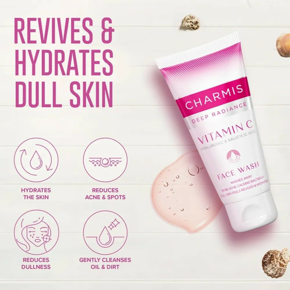 Charmis Deep Radiance Vitamin C Face Wash with Hyaluronic Acid & Salicylic Acid | Grab2Buy