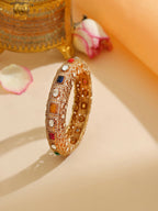 Ruby Raang 22k Gold Polished Multi Kundan Bracelet | Grab2Buy
