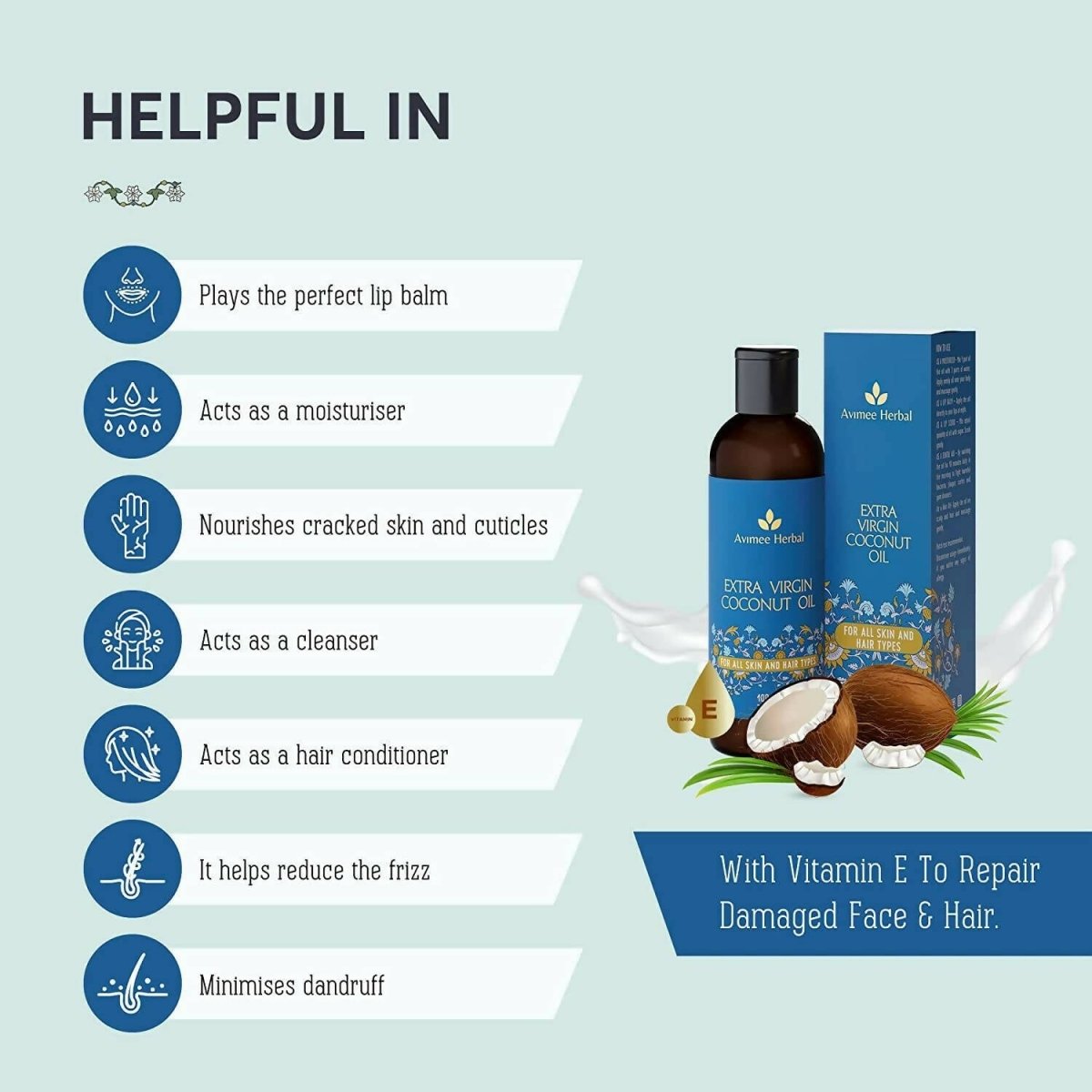 Avimee Herbal Extra Virgin Coconut Oil For Winters, Moisturizes Skin & Hair | Grab2Buy