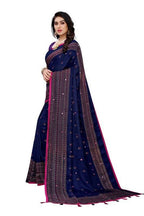 Vamika Blue Jute Silk Embelished Saree (HOLIKA BLUE) | Grab2Buy