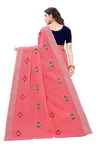 Vamika Chanderi Cotton Embroidery Red Saree (Dixa Red) | Grab2Buy