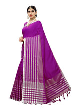 Vamika Purple Cotton Silk Weaving Saree (Twitter Purple) | Grab2Buy