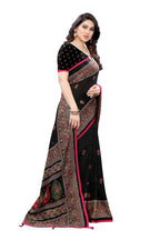 Vamika Black Jute Silk Mirror Work Saree | Grab2Buy