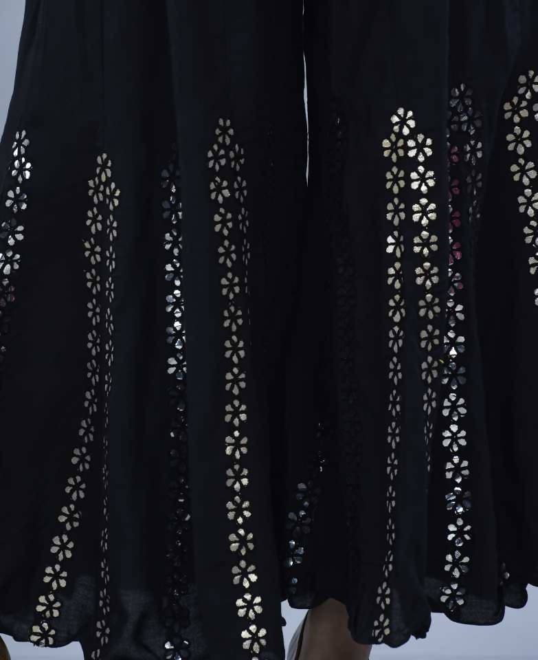 Mominos Fashion Black Mirror Palazzo | Grab2Buy