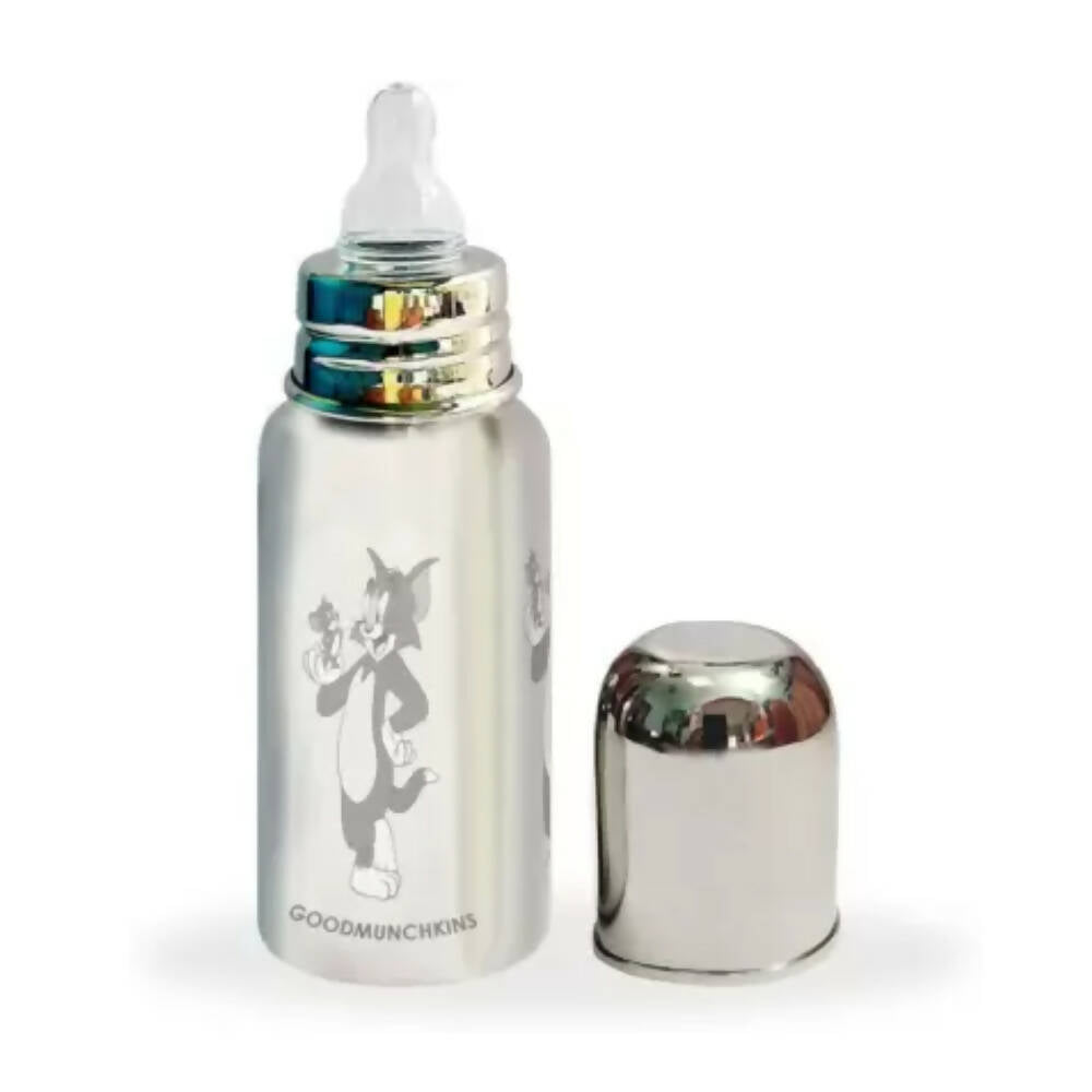 Goodmunchkins Stainless Steel Feeding Bottle 304 Grade Steel, Jointless, BPA Free, Rustfree Bottle 220 ml | Grab2Buy