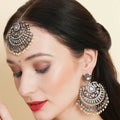 Diamond Earrings with Matching Maang Tikka- Ruby Raang | Grab2Buy