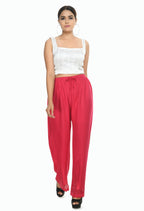 Mominos Fashion Moeza Reyon Cotton Magenta Cut Work Palazzo | Grab2Buy