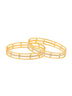 NVR Women Set of 2 Gold-Polished Handcrafted Bangles