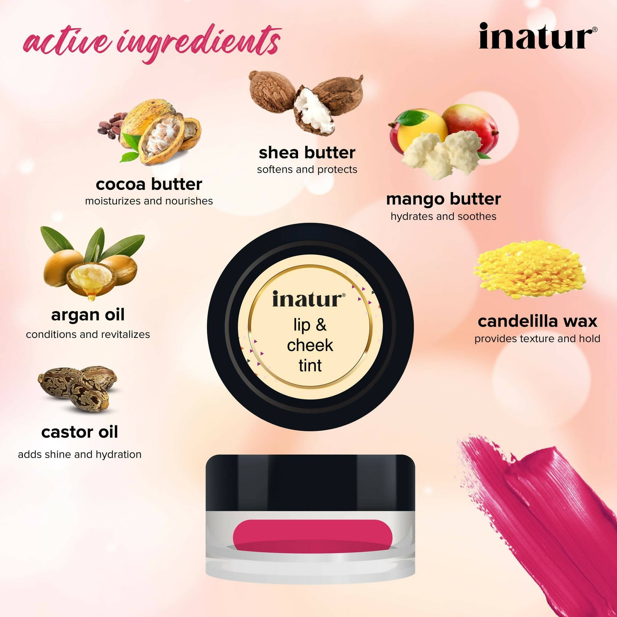 Inatur Lip and Cheek Tint Cool Fushia | Grab2Buy