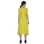 Kanoor Women's Yellow Rayon A-line kurti | Grab2Buy