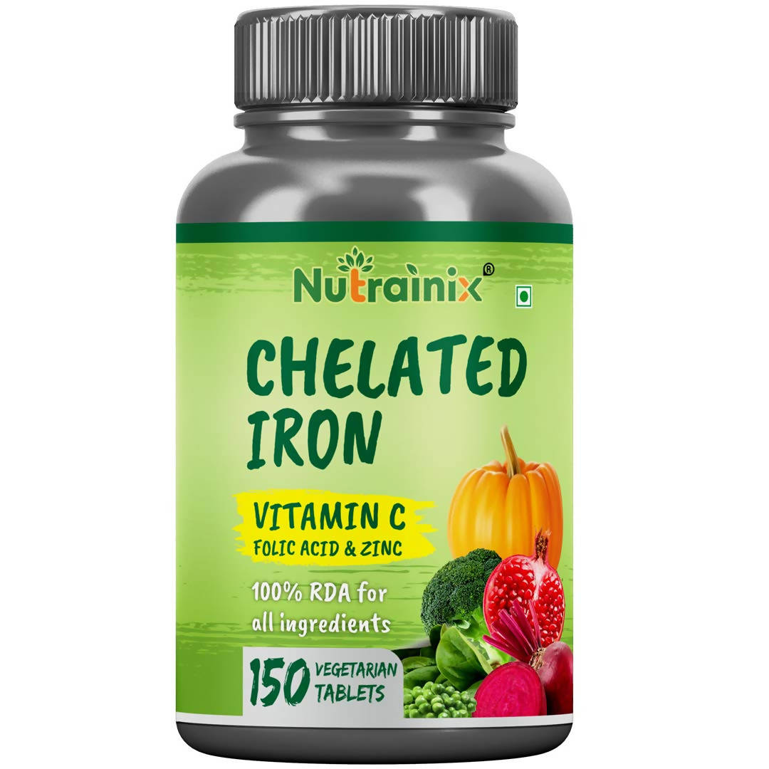 Nutrainix Chelated Iron Vitamin C Folic Acid & Zinc Tablets | Grab2Buy