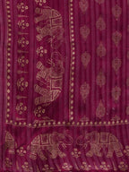 Yufta Women Pink And Golden Pure Cotton Solid Kurta with Palazzo and Dupatta | Grab2Buy