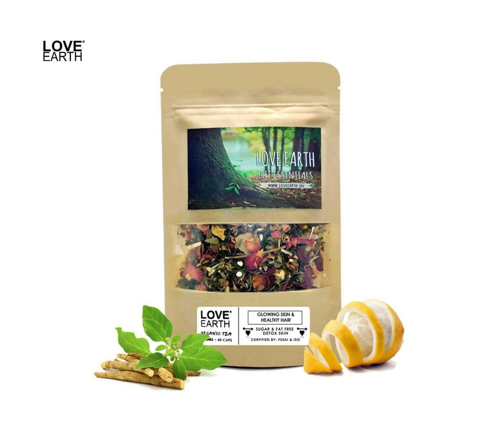 Love Earth Life Essentials Organic tea (Glowing Skin & Healthy Hair) | Grab2Buy