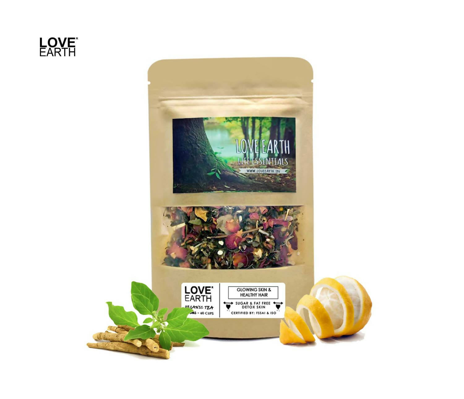 Love Earth Life Essentials Organic tea (Glowing Skin & Healthy Hair) | Grab2Buy