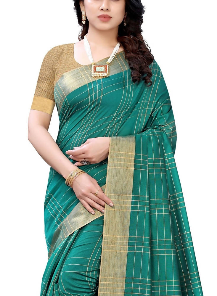 Vamika Green Cotton Silk Weaving Saree (Anaya Green) | Grab2Buy
