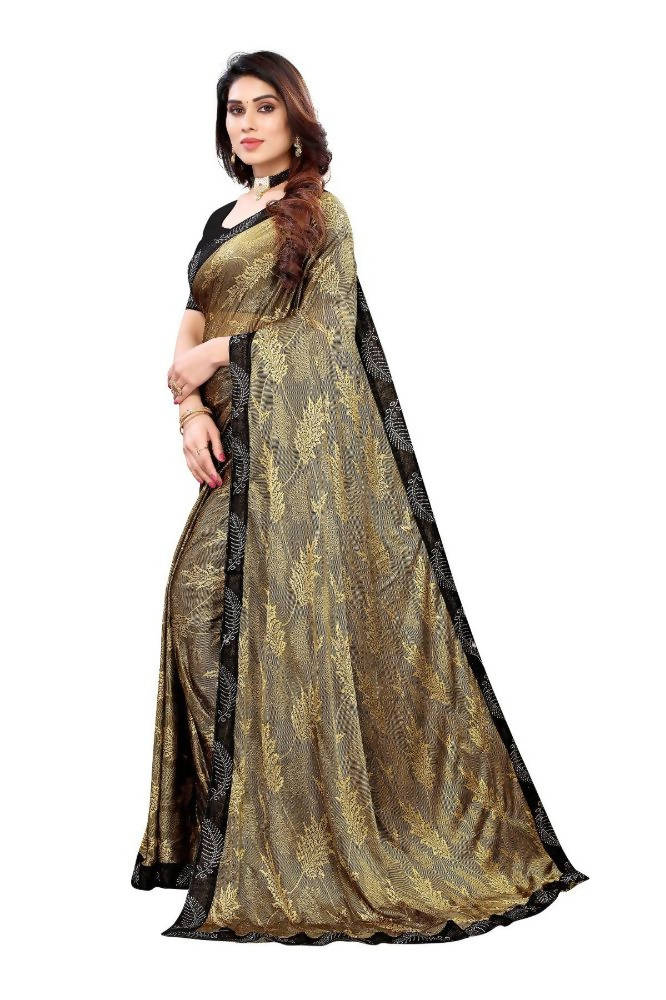 Vamika Golden Malai Silk Embroidery Saree | Grab2Buy