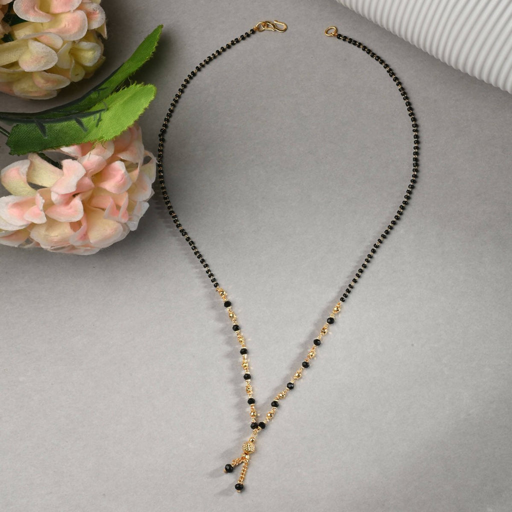AanyaCentric Gold-Polished Mangalsutra & Ring Set | Grab2Buy