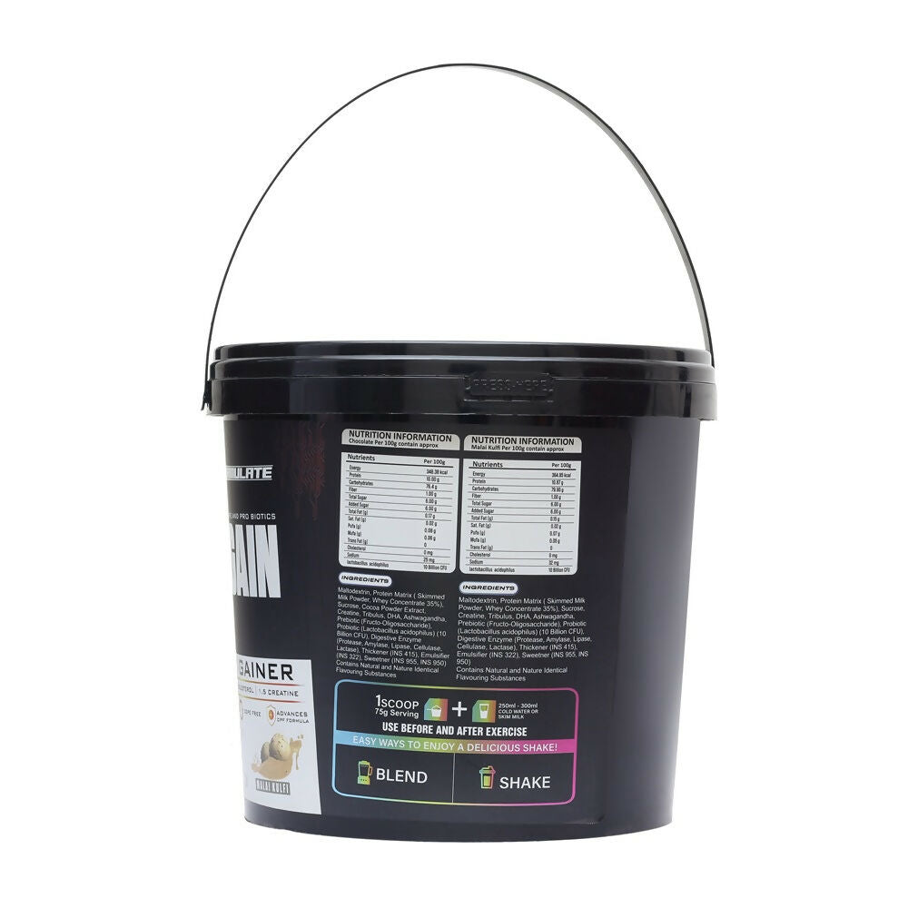 Reformulate Regain I Mass Gainer with Added Pre and Pro Biotics I 364 Energy | 1.5 Creatine - Cold Coffee & Malai Kulfi | Grab2Buy