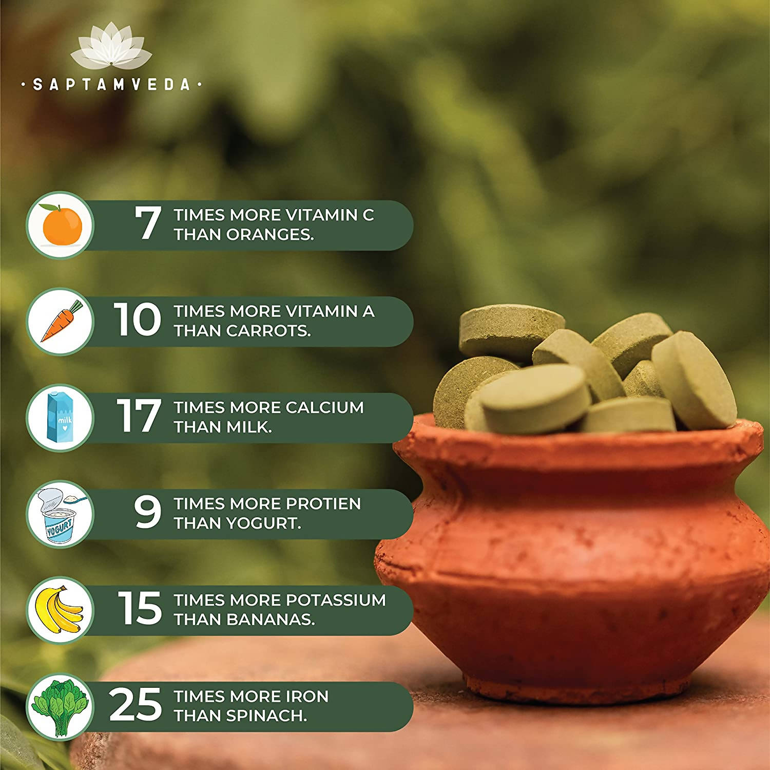 Saptamveda Natural Moringa Tablets | Grab2Buy
