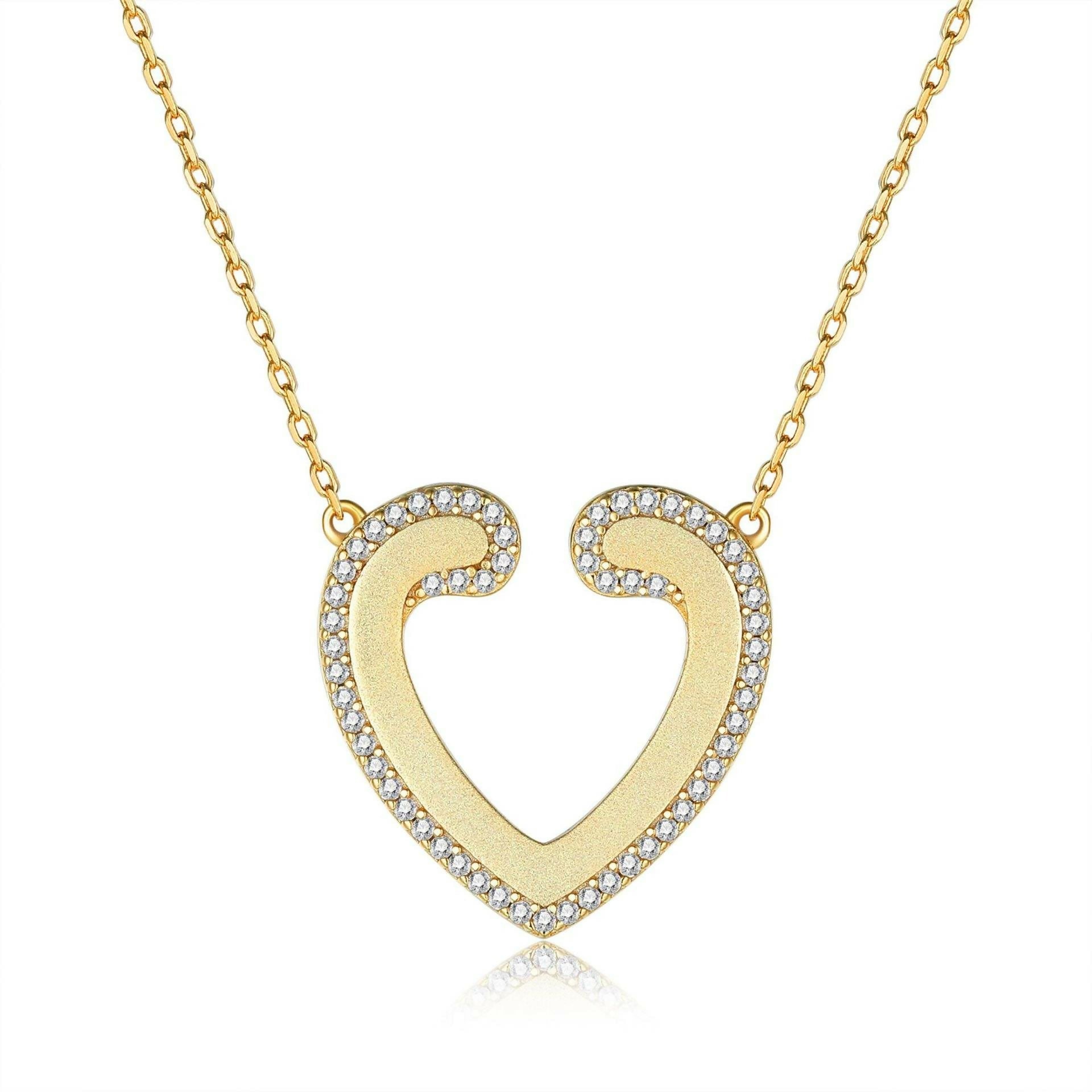 Cauer CAUER 925 Sterling Silver Moissanite Round Pendant Chain