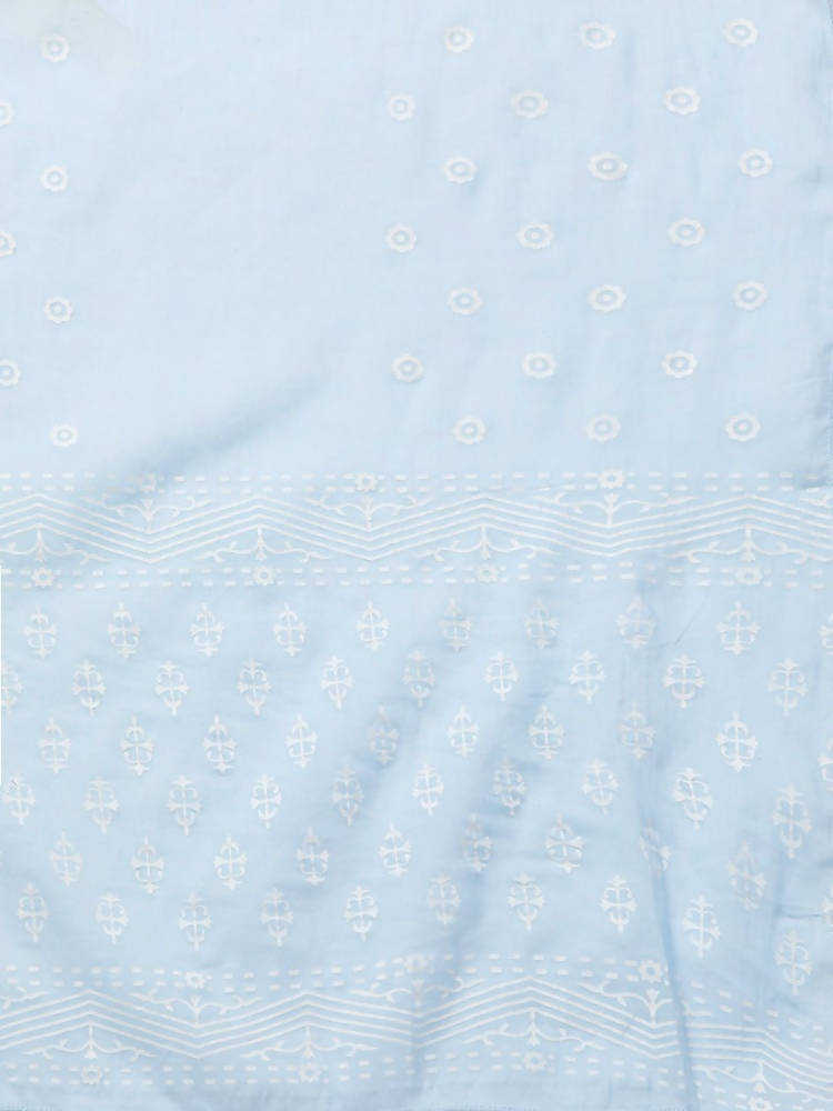 Yufta Women Blue & White Printed Kurta with Palazzo & Dupatta | Grab2Buy