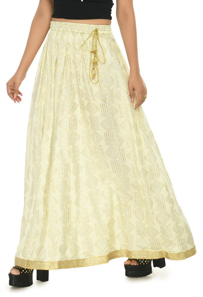 Mominos Fashion Moeza Cotton Off White Printed Lehenga (Lancha) | Grab2Buy