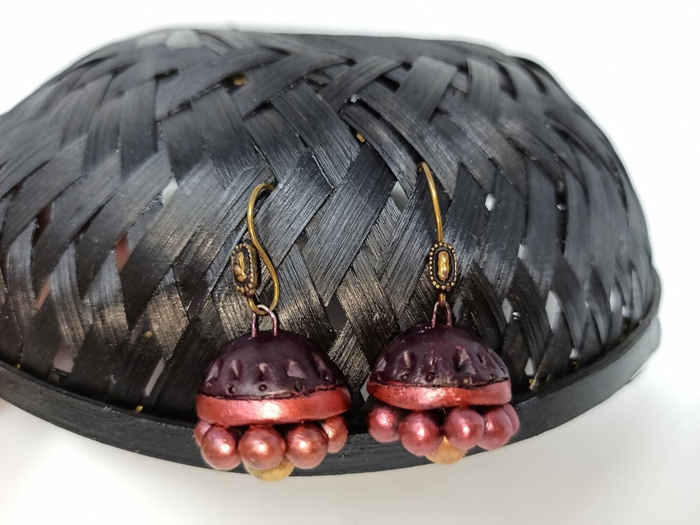 Terracotta Beautiful Boho Style Jhumkas | Grab2Buy