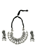 Mominos Fashion Johar Kamal Oxidised Silver-Plated Brass Finish Peacock Choker For Women (Silver) | Grab2Buy