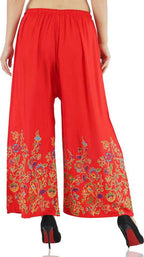 Mominos Fashion Red Floral Design Palazzo | Grab2Buy