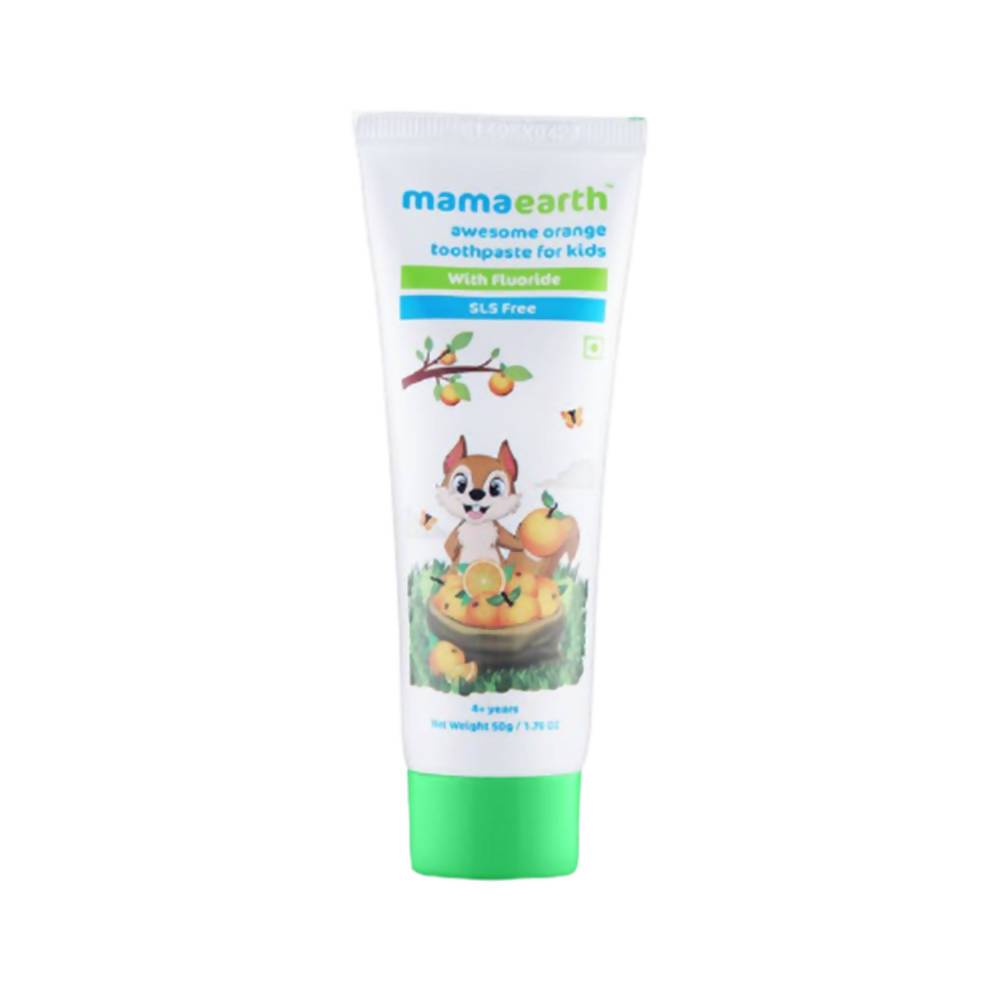 Mamaearth Awesome Orange Baby Toothpaste Cleanses Teeth, Provides Healthy Teeth & Gums | Grab2Buy