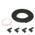Safe-O-Kid Unique High Density L-Shaped 2 Mtr Long 4 Large Edge Guard With 16 Corner Cushions - Black | Grab2Buy