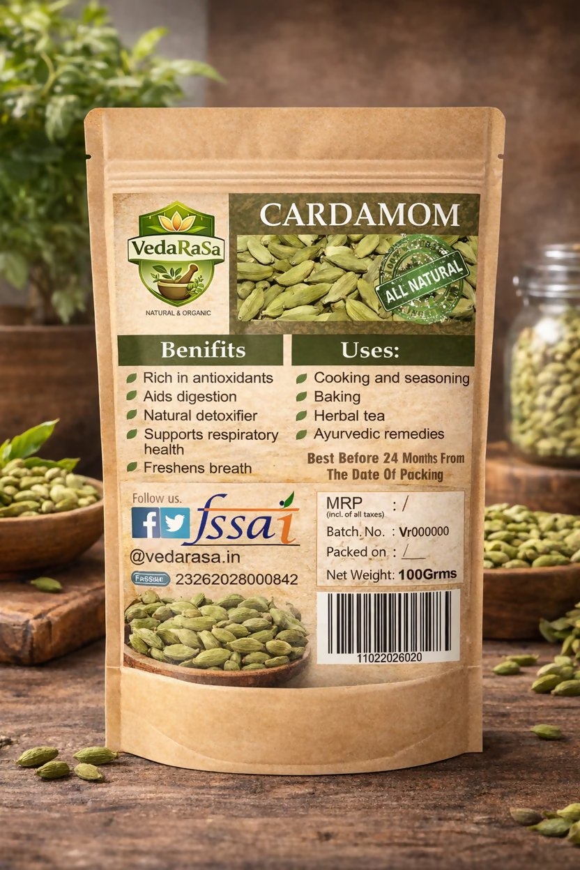 VedaRasa Raw Green Cardamom | Swadesiicart