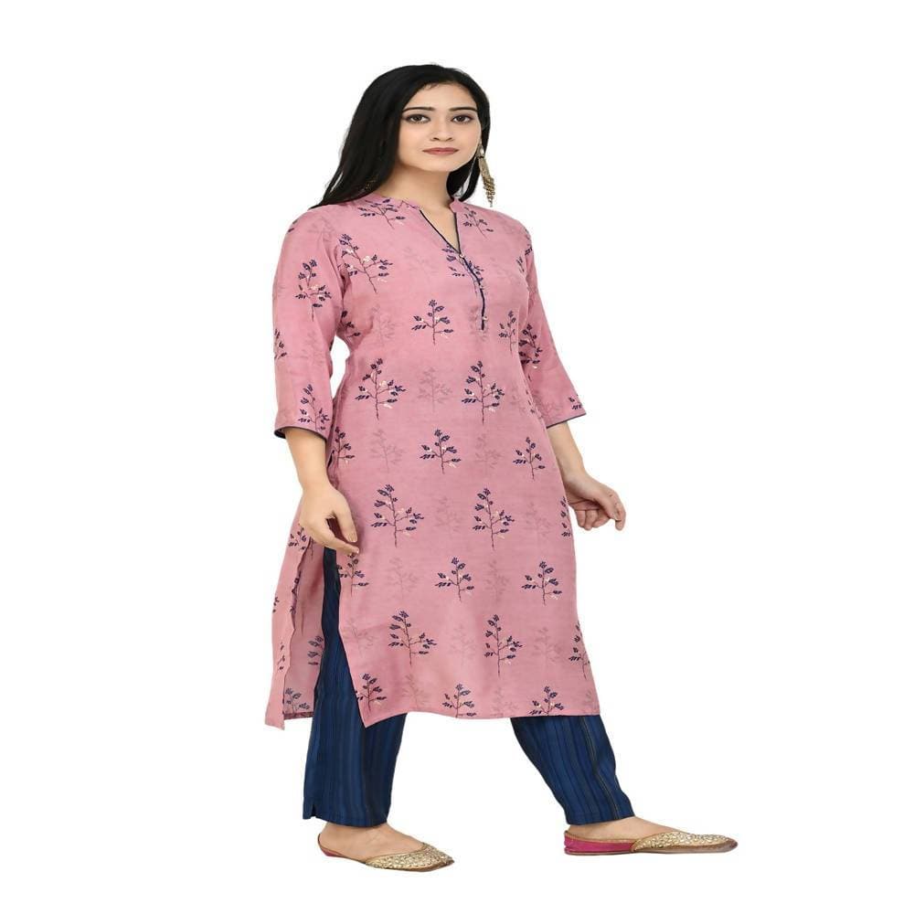 Lagi Women's Pink Printed Straight Kurta & Pant (MC41B) | Grab2Buy
