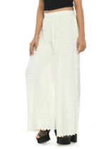 Mominos Fashion Moeza Reyon Cotton Off White Color Chikan Work Palazzo | Grab2Buy