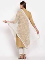 Myshka Women's White Net Solid Casual Dupatta | Grab2Buy