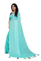Vamika Sky Blue Georgette Seqence Saree (Riva Sky Blue) | Grab2Buy