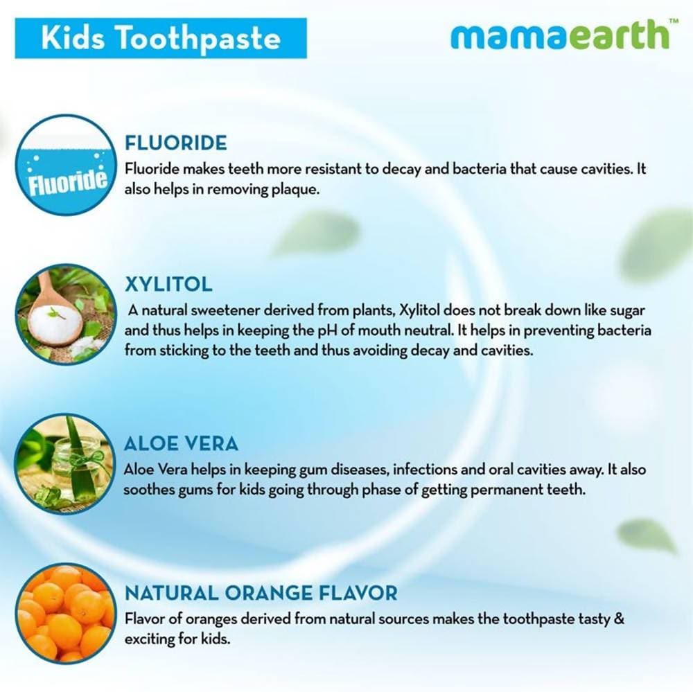 Mamaearth Awesome Orange Baby Toothpaste Cleanses Teeth, Provides Healthy Teeth & Gums | Grab2Buy