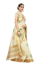 Vamika Cream Cotton Polyester Silk Weaving Saree | Grab2Buy