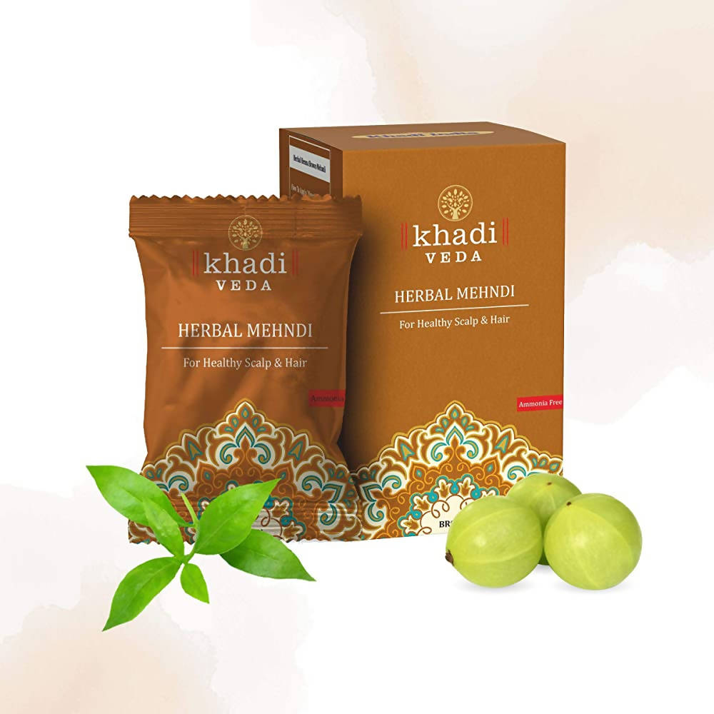 Khadi Veda Brown Herbal Mehndi For Healthy Scalp & Hair | Grab2Buy