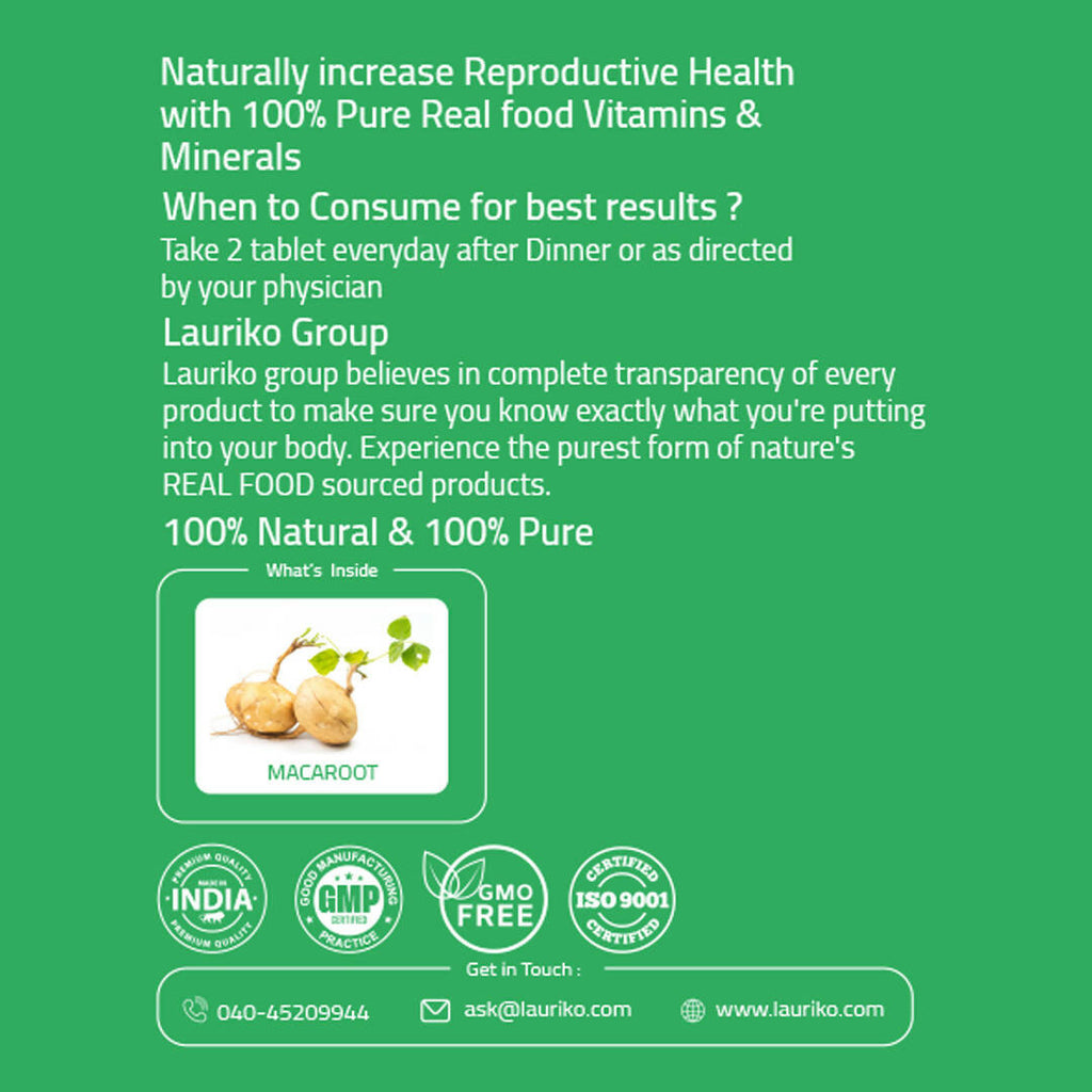Laurik Maca Root Supplement 1000Mg Tablets | Supports Stamina, Strength & Energy | Grab2Buy