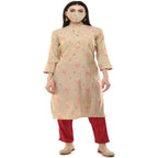 Lagi Women's Pink Printed Straight Kurta & Pant (MC45A) | Grab2Buy