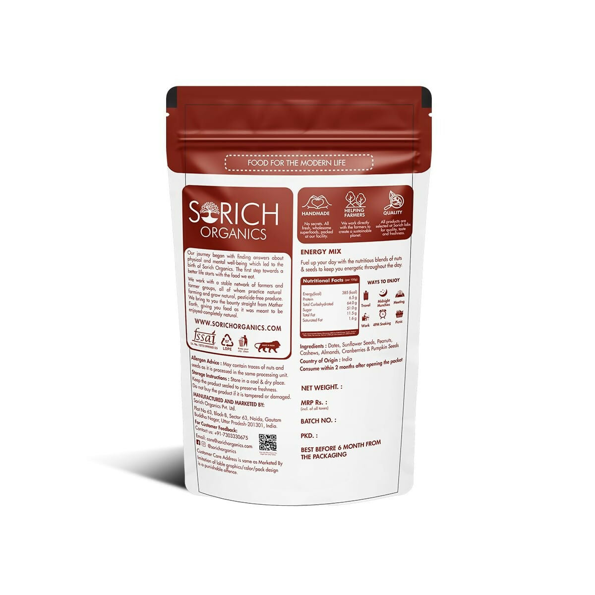 Sorich Organics Energy Mix Dried Nuts and Berries | Grab2Buy