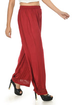 Mominos Fashion Moeza Reyon Cotton Maroon Color Cut Work Palazzo | Grab2Buy