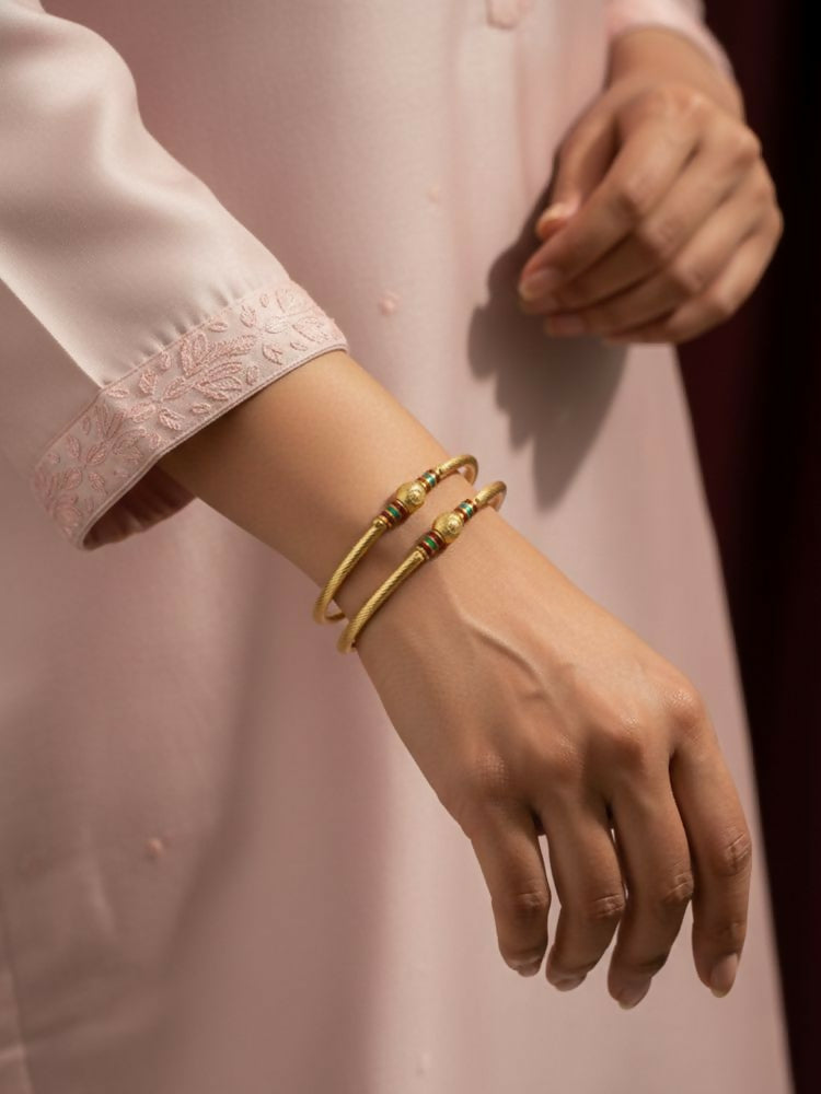 NVR Women Set of 2 Gold Plated Meenakari Kada Bangle | Grab2Buy