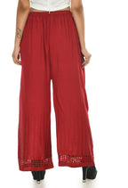 Mominos Fashion Moeza Reyon Cotton Maroon Color Cut Work Palazzo | Grab2Buy