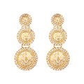 Nuyug 22K Gold Plated Stone Studded Contemporary Shaped Drop Earrings | Grab2Buy