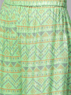 Yufta Women Green & Beige Printed Kurta palazzo Set | Grab2Buy