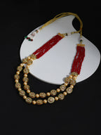 Gold-Toned Red Brass Gold-Polished Necklace - Ruby Raang | Grab2Buy