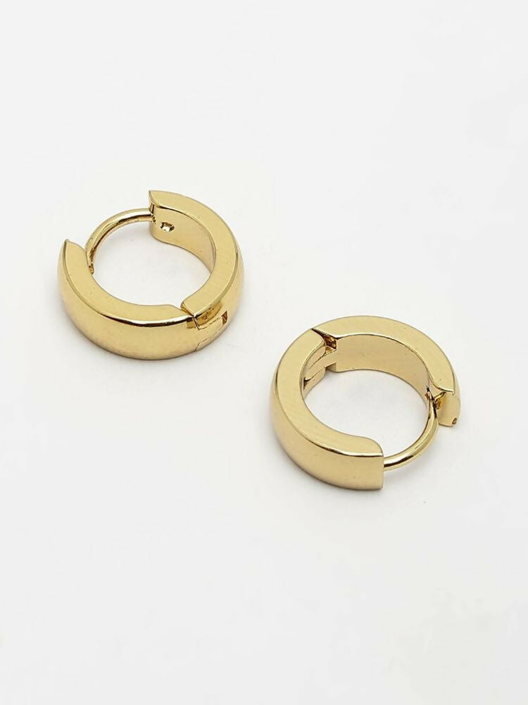 NVR Men's Gold Plated Hoop Earrings | Grab2Buy